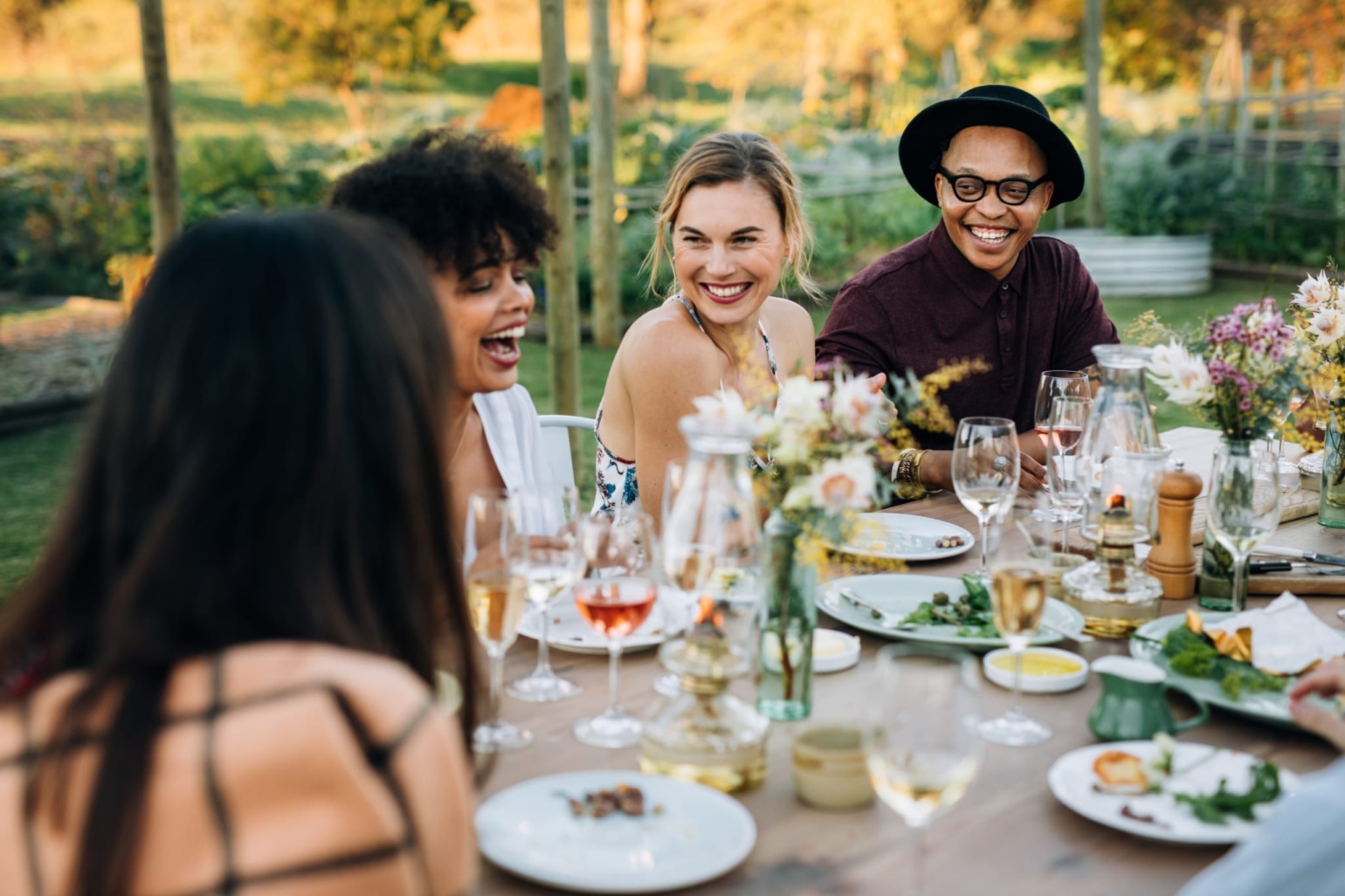 Group of friends enjoying outdoor party