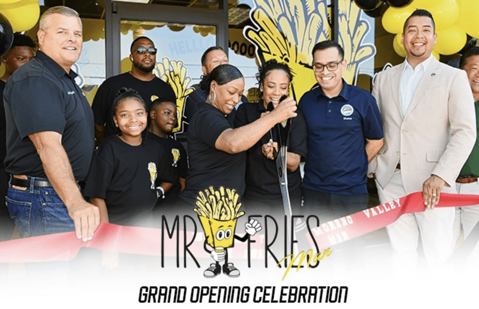 Mr Fries ribbon cutting grand opening celebration